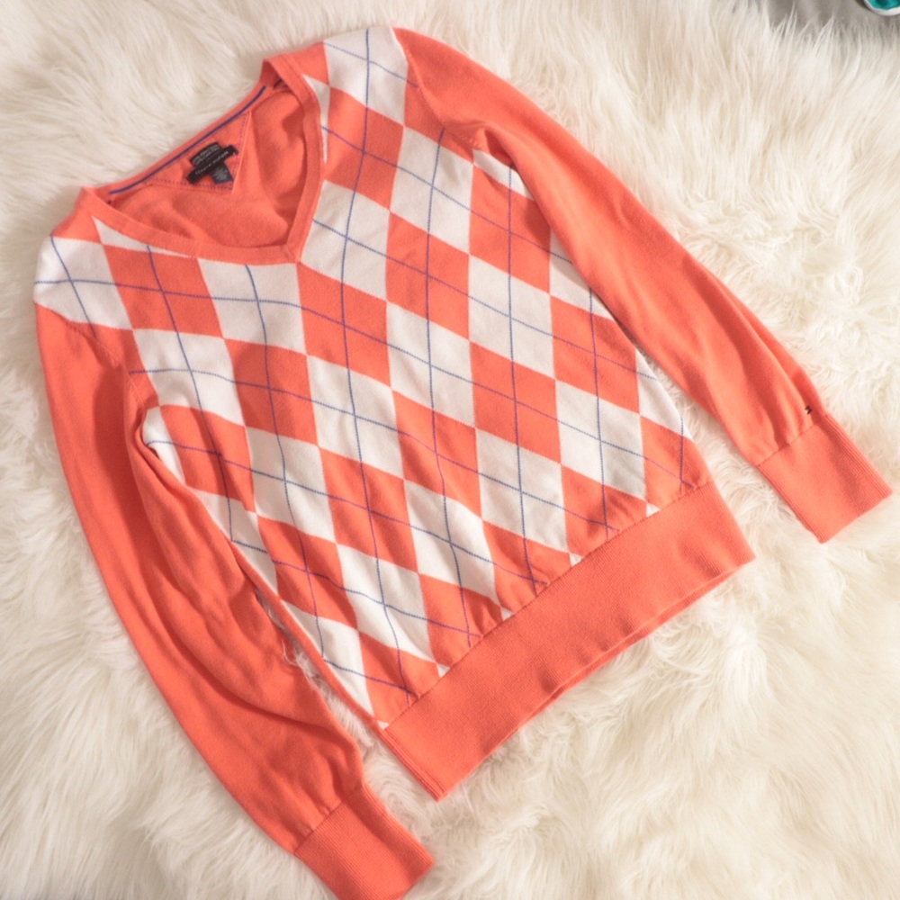 Women’s Orange Tommy Hilfiger Cotton Sweater Sz M